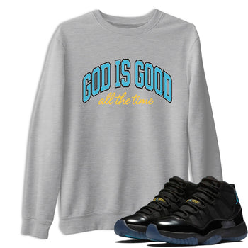 Sneaker Threads – Sneaker Tees To Match Air Jordan 11 Retro Gamma – God Is Good Graphic Tee Heather Grey 1. Perfect for Jordan releases 2025 colorways.