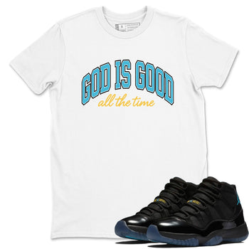 Sneaker Threads – Sneaker Tees To Match Air Jordan 11 Retro Gamma – God Is Good Graphic Tee White 1. Perfect for Jordan releases 2025 colorways.