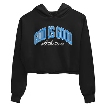 God Is Good womens crop tee made to vibe with the Air Jordan 12 White and University Blue sneakers — the perfect match in Black 2.