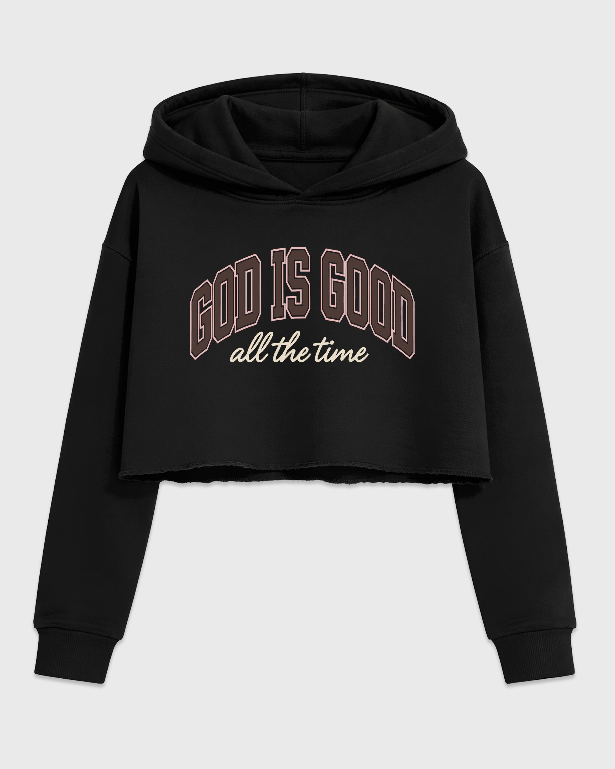 God Is Good Women’s Graphic Crop Tee featuring original streetwear artwork designed to match the Air Jordan 3 Fireside. Black 2 Crop Tee.