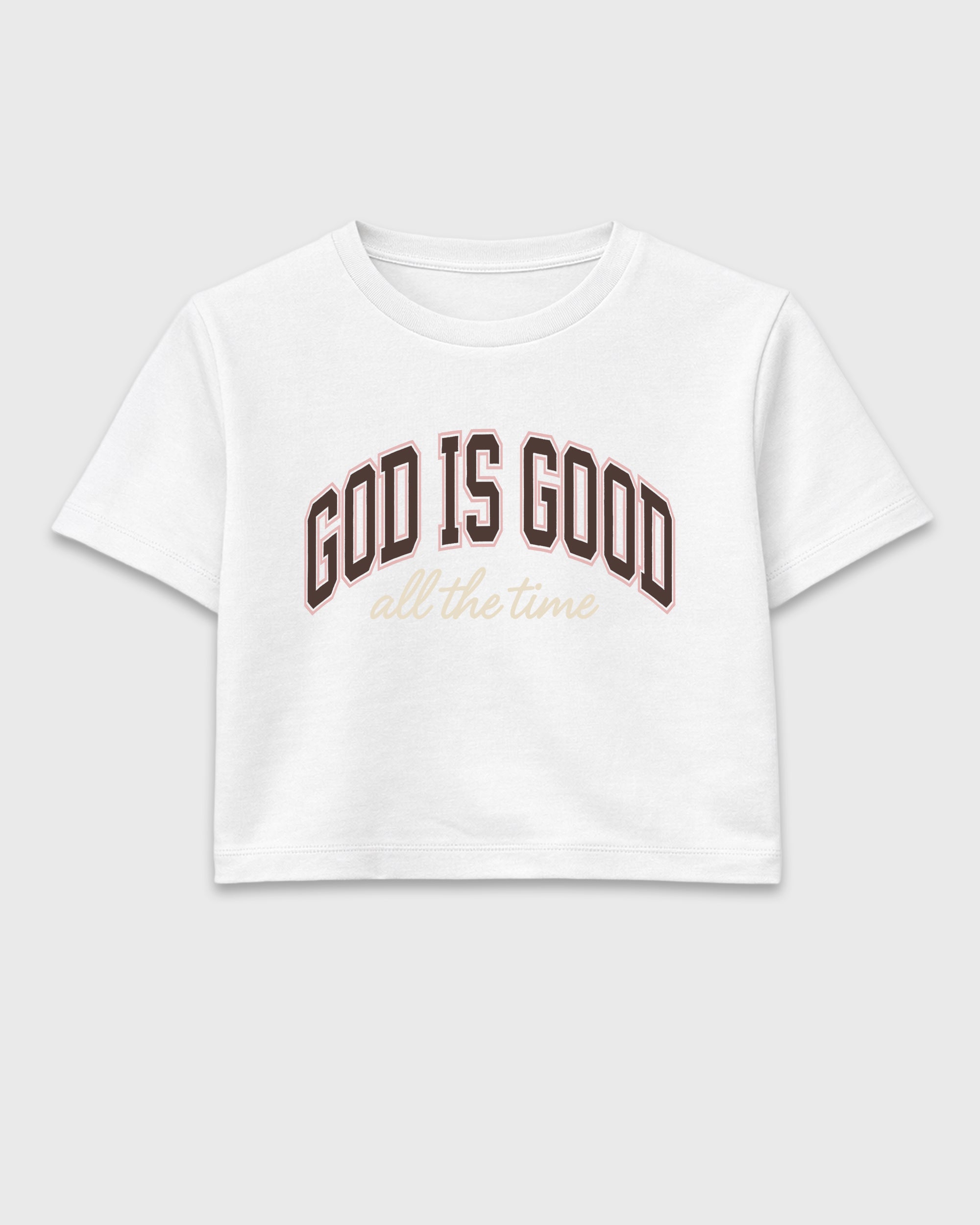God Is Good women’s crop tee designed to match the Air Jordan 3 Fireside, featuring coordinated White 2 options for a perfect streetwear vibe.