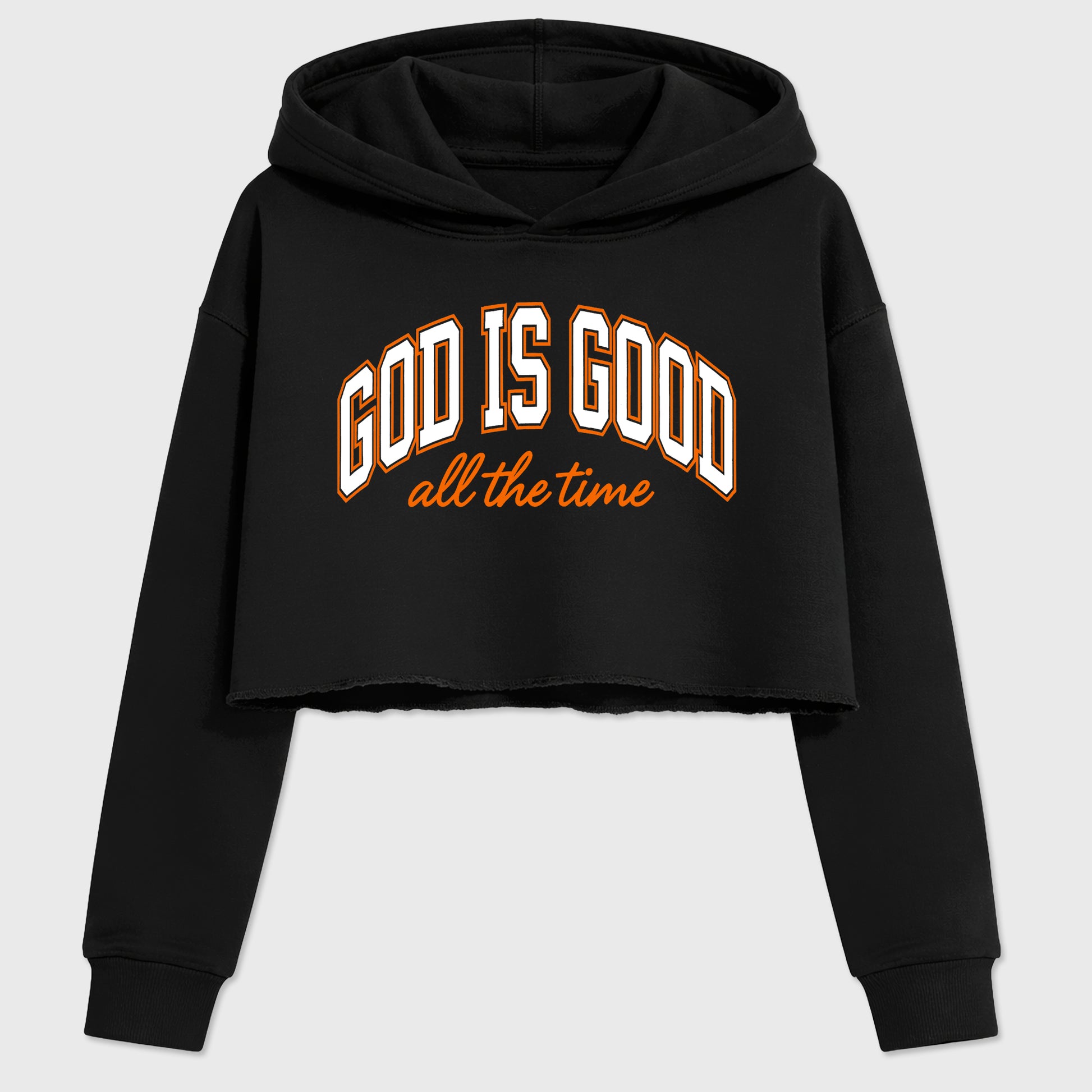 Sneaker match tees – Sneaker Tees To Match Air Jordan 3 Orange Citrus Shoes – God is Good Crop T-Shirt Black 2