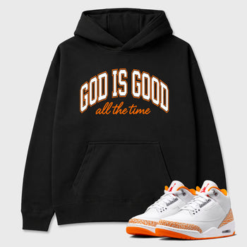 Sneaker match tees – Sneaker Tees To Match Air Jordan 3 Orange Citrus Shoes – God is Good Tee Black 1