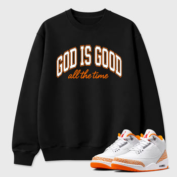 Sneaker match tees – Sneaker Tees To Match Air Jordan 3 Orange Citrus Shoes – God is Good Tee Black 1