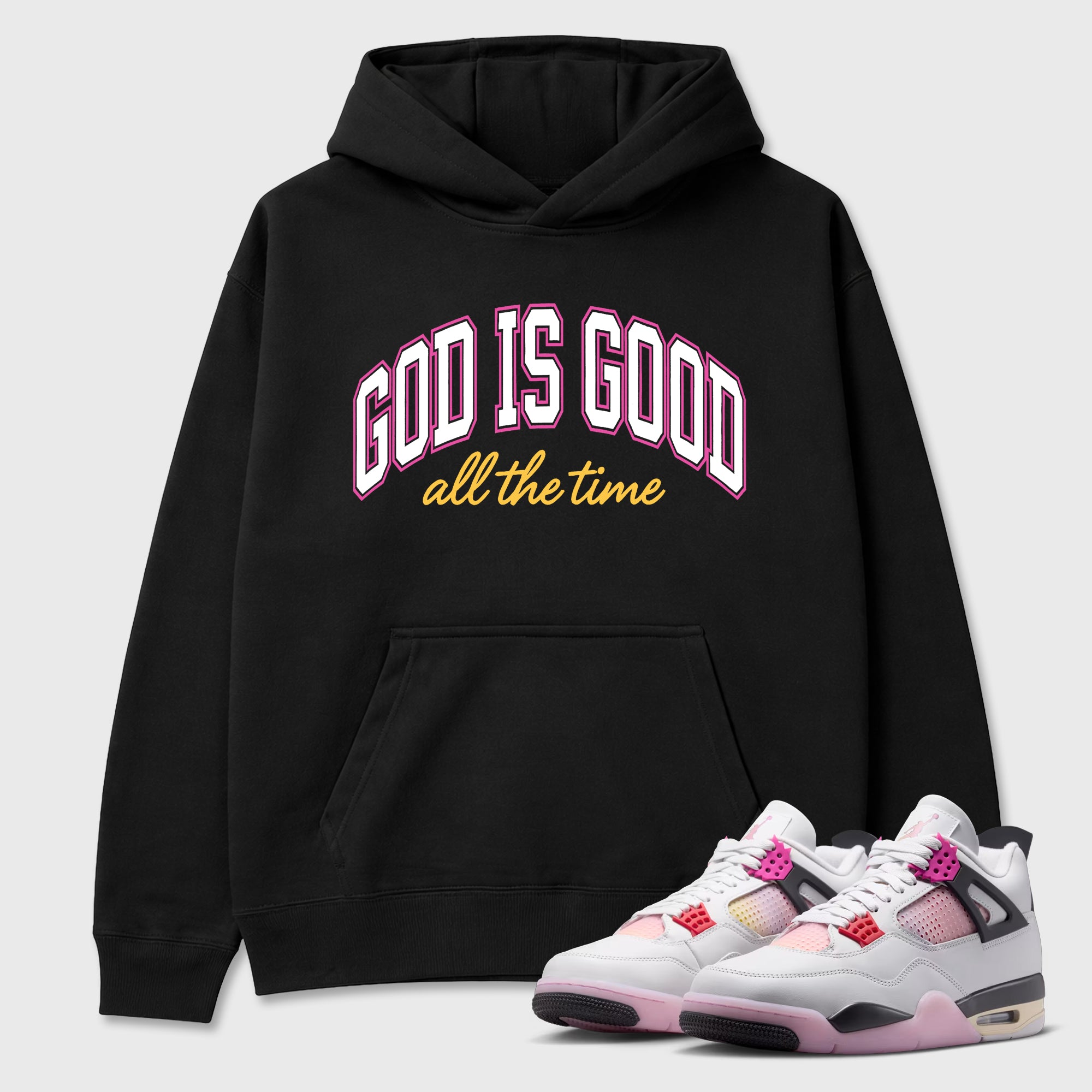 God Is Good Graphic T-Shirt featuring original streetwear artwork designed to match the Air Jordan 4 Comic. Black 1 Graphic Tee.