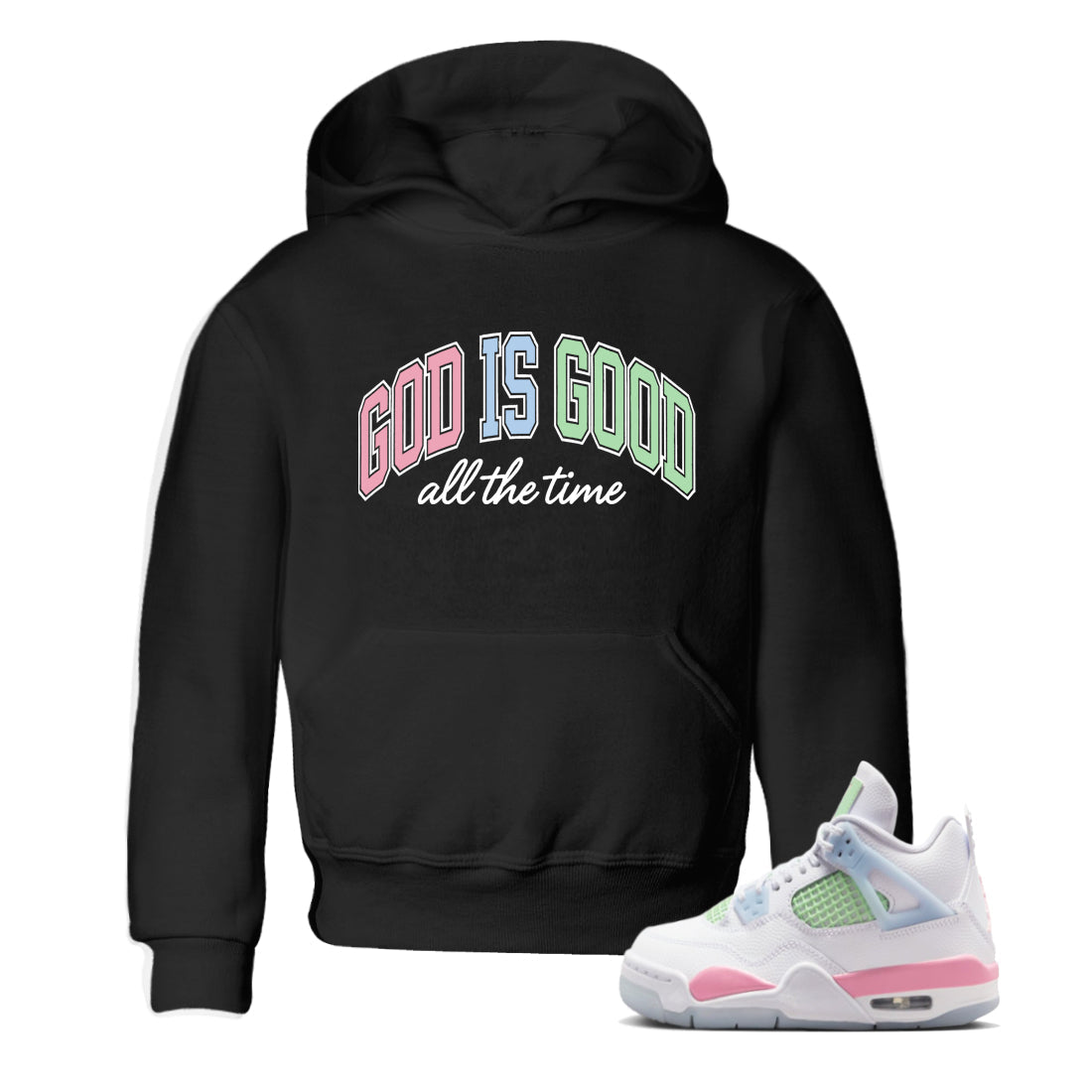 Best Sneakerfits graphic tee – Perfect Valentine's Day outfits to match Air Jordan 4 Valentines Day Kids – God Is Good Kids T-Shirt Black 1