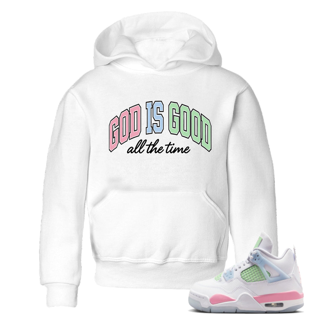 Best Sneakerfits graphic tee – Perfect Valentine's Day outfits to match Air Jordan 4 Valentines Day Kids – God Is Good Kids T-Shirt White 1
