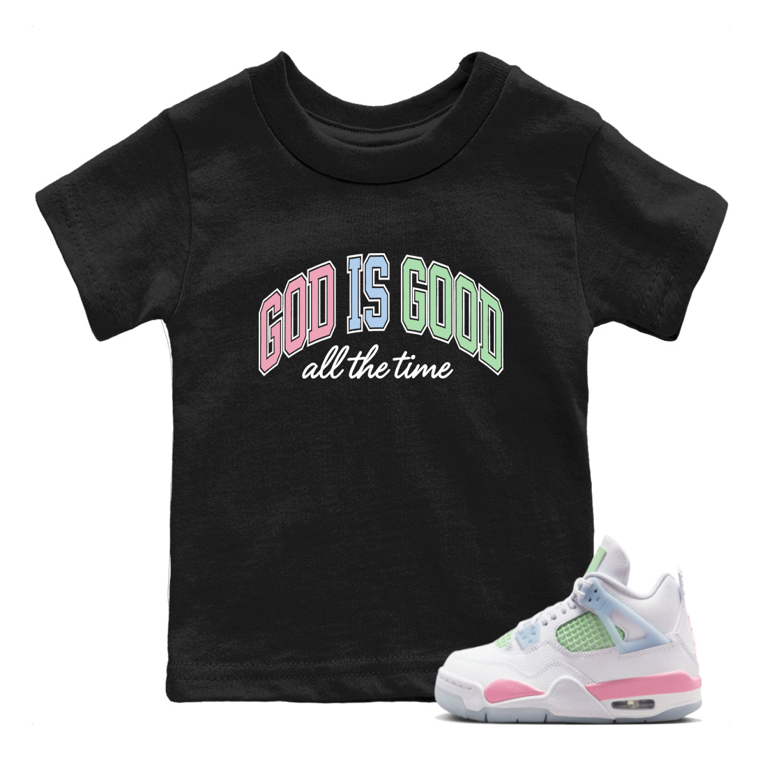 Best Sneakerfits graphic tee – Perfect Valentine's Day outfits to match Air Jordan 4 Valentines Day Kids – God Is Good Kids T-Shirt Black 1