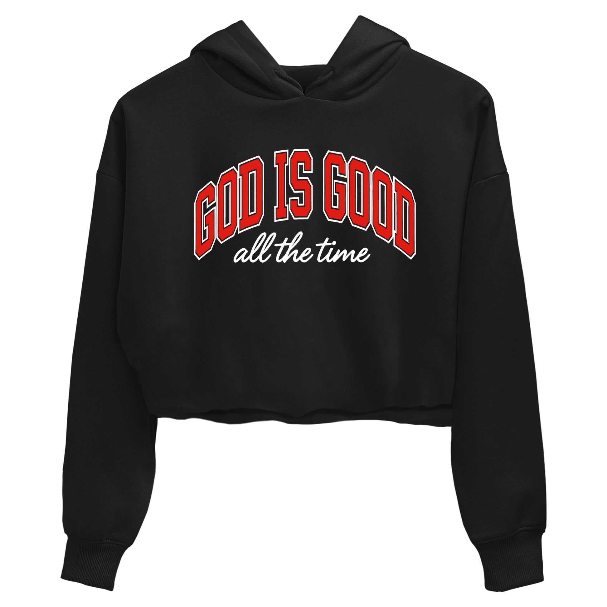 Perfect Valentine's Day Gifts graphic tee  – Sneaker Tees To Match Air Jordan 6 Reverse Infrared – God Is Good Crop T-Shirt Black 2