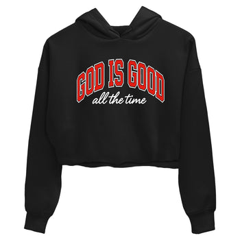 Perfect Valentine's Day Gifts graphic tee  – Sneaker Tees To Match Air Jordan 6 Reverse Infrared – God Is Good Crop T-Shirt Black 2