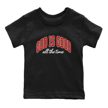 Perfect Valentine's Day Gifts graphic tee  – Sneaker Tees To Match Air Jordan 6 Reverse Infrared – God Is Good Kids Graphic T-Shirt Black 2