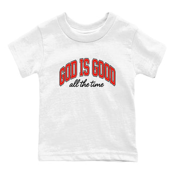 Perfect Valentine's Day Gifts graphic tee  – Sneaker Tees To Match Air Jordan 6 Reverse Infrared – God Is Good Kids Graphic T-Shirt White 2