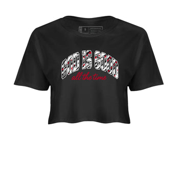 Sneaker match tees – Sneaker Tees To Match Air Jordan 8 Bunny Shoes Air Jordan 8 White and True Red – God Is Good Crop T-Shirt Black 2