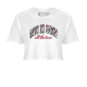 Sneaker match tees – Sneaker Tees To Match Air Jordan 8 Bunny Shoes Air Jordan 8 White and True Red – God Is Good Crop T-Shirt White 2