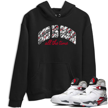 Sneaker match tees – Sneaker Tees To Match Air Jordan 8 Bunny Shoes Air Jordan 8 White and True Red – God Is Good Tee Black 1