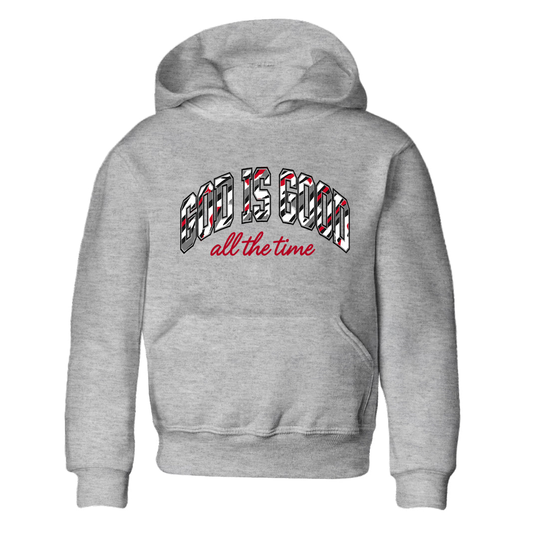Sneaker match tees – Sneaker Tees To Match Air Jordan 8 Bunny Shoes Air Jordan 8 White and True Red – God Is Good Kids T-Shirt Heather Grey 2