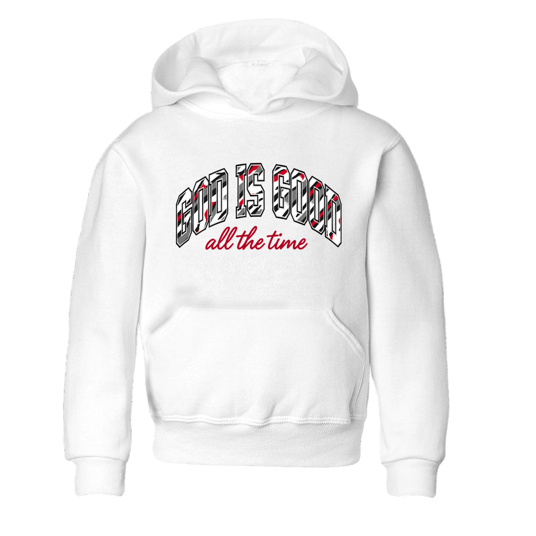 Sneaker match tees – Sneaker Tees To Match Air Jordan 8 Bunny Shoes Air Jordan 8 White and True Red – God Is Good Kids T-Shirt White 2