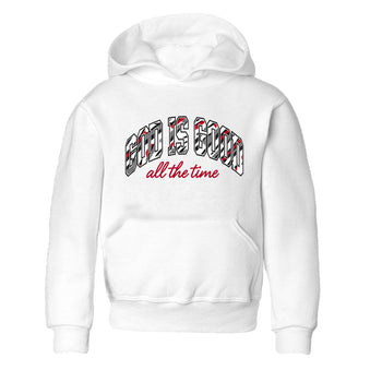Sneaker match tees – Sneaker Tees To Match Air Jordan 8 Bunny Shoes Air Jordan 8 White and True Red – God Is Good Kids T-Shirt White 2