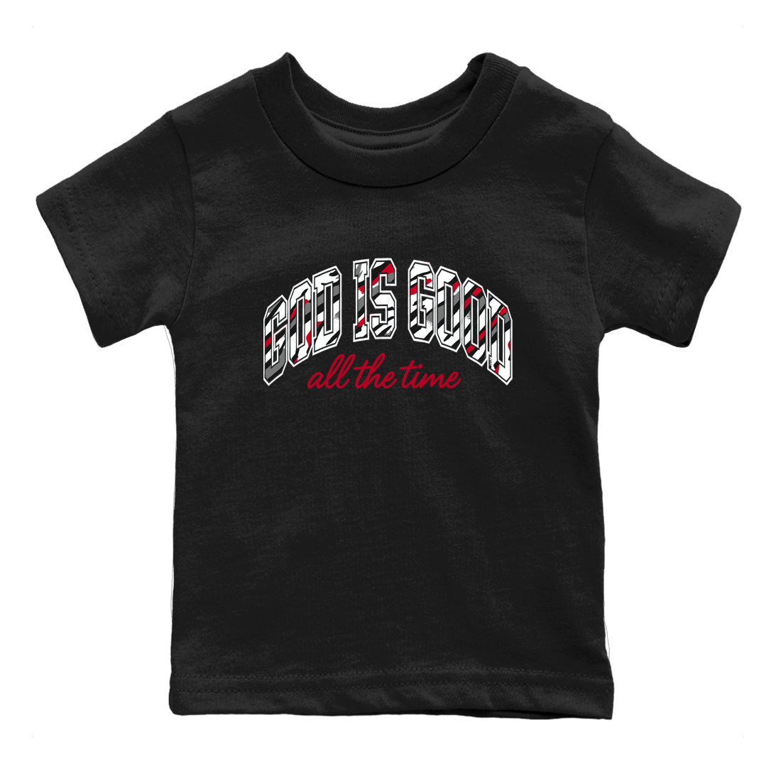 Sneaker match tees – Sneaker Tees To Match Air Jordan 8 Bunny Shoes Air Jordan 8 White and True Red – God Is Good Kids T-Shirt Black 2