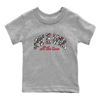 Sneaker match tees – Sneaker Tees To Match Air Jordan 8 Bunny Shoes Air Jordan 8 White and True Red – God Is Good Kids T-Shirt Heather Grey 2