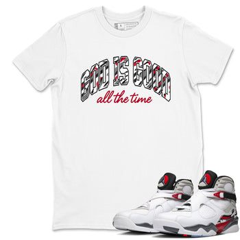 Sneaker match tees – Sneaker Tees To Match Air Jordan 8 Bunny Shoes Air Jordan 8 White and True Red – God Is Good Tee White 1