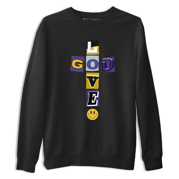 Best Sneakerfits graphic tee – Los Angeles Basketball Tees To Match Air Jordan 4 Lakeshow – God Love Tee Black 2