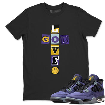 Best Sneakerfits graphic tee – Los Angeles Basketball Tees To Match Air Jordan 4 Lakeshow – God Love Tee Black 1