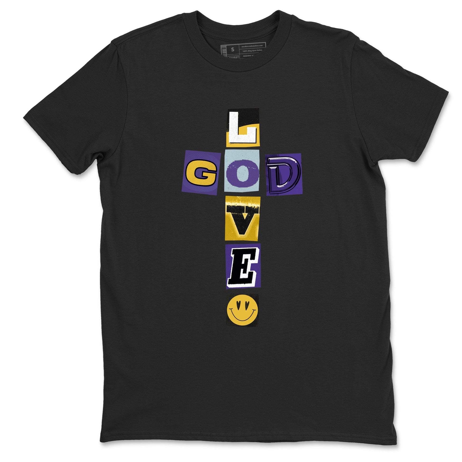 Best Sneakerfits graphic tee – Los Angeles Basketball Tees To Match Air Jordan 4 Lakeshow – God Love Tee Black 2