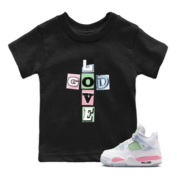 Best Sneakerfits graphic tee – Perfect Valentine's Day outfits to match Air Jordan 4 Valentines Day Kids – God Love Kids T-Shirt Black 1