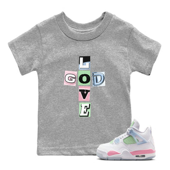 Best Sneakerfits graphic tee – Perfect Valentine's Day outfits to match Air Jordan 4 Valentines Day Kids – God Love Kids T-Shirt Heather Grey 1