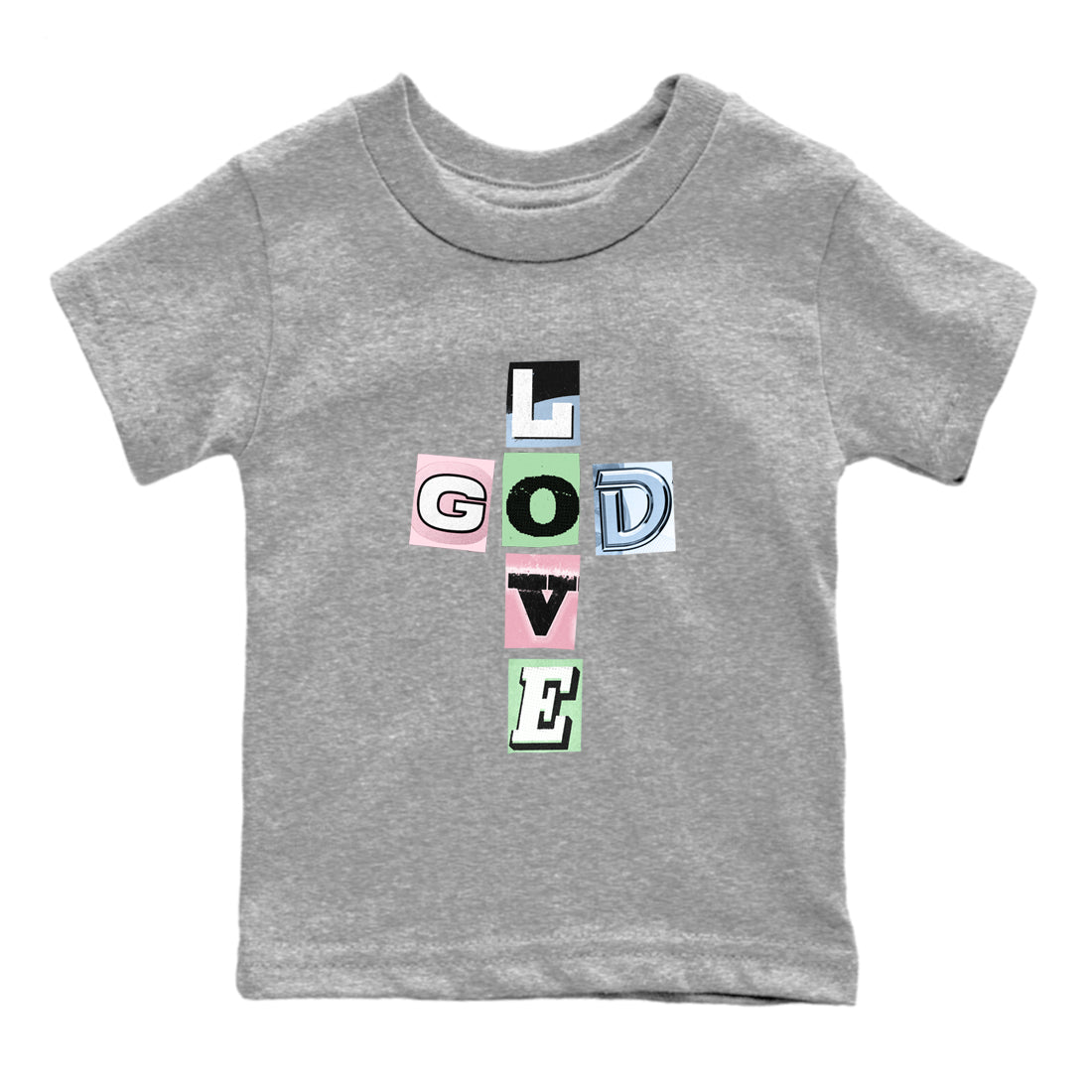 Best Sneakerfits graphic tee – Perfect Valentine's Day outfits to match Air Jordan 4 Valentines Day Kids – God Love Kids T-Shirt Heather Grey 2