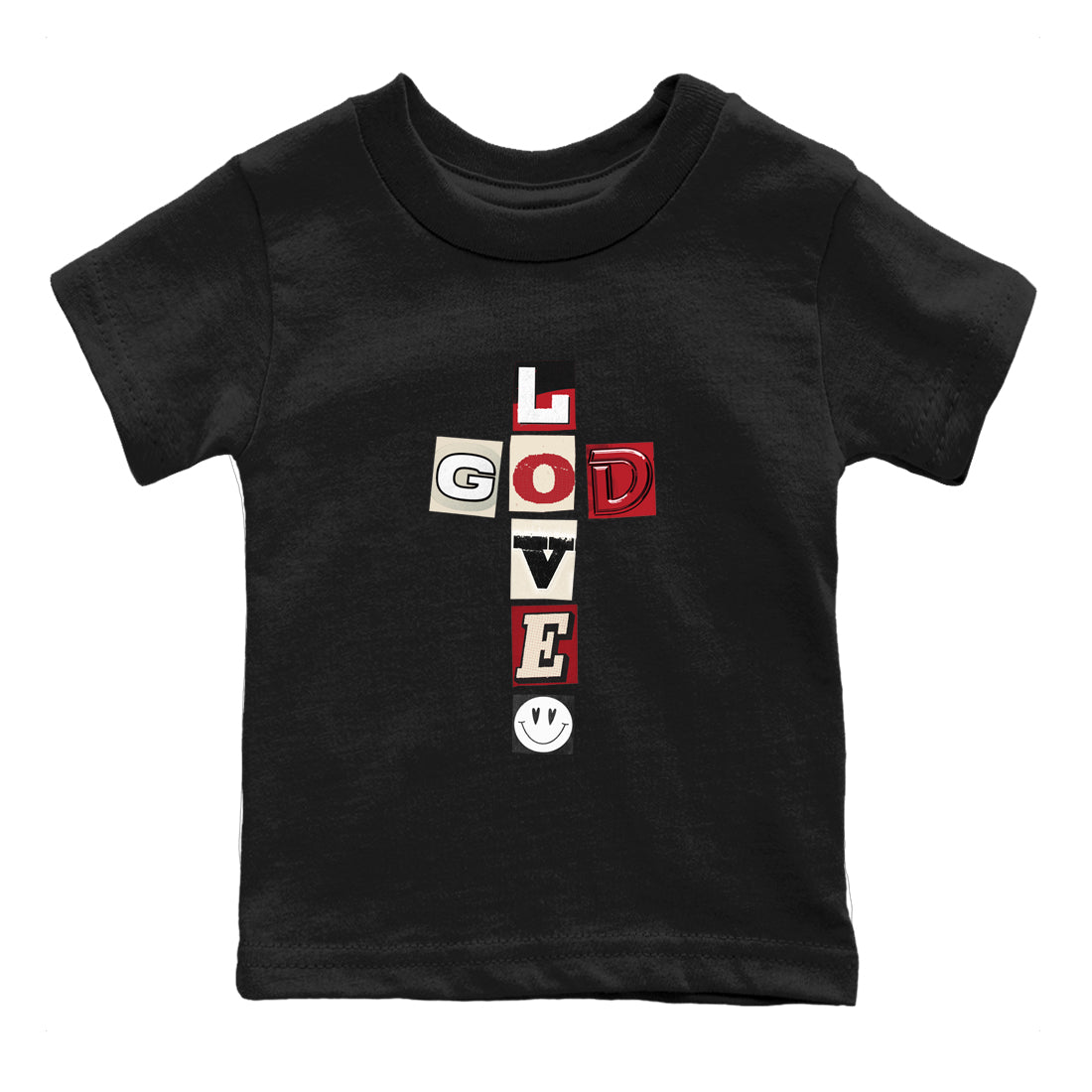 Best Sneakerfits graphic tee – Perfect Valentine's Day outfits to match Air Jordan 4 Valentines Day – God Love Kids T-Shirt Black 2