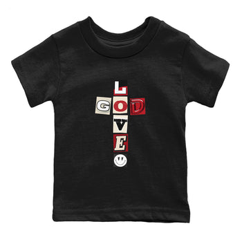 Best Sneakerfits graphic tee – Perfect Valentine's Day outfits to match Air Jordan 4 Valentines Day – God Love Kids T-Shirt Black 2