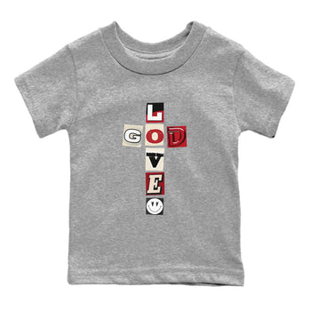 Best Sneakerfits graphic tee – Perfect Valentine's Day outfits to match Air Jordan 4 Valentines Day – God Love Kids T-Shirt Heather Grey 2
