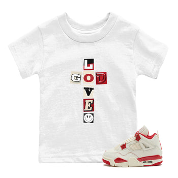 Best Sneakerfits graphic tee – Perfect Valentine's Day outfits to match Air Jordan 4 Valentines Day – God Love Kids T-Shirt White 1