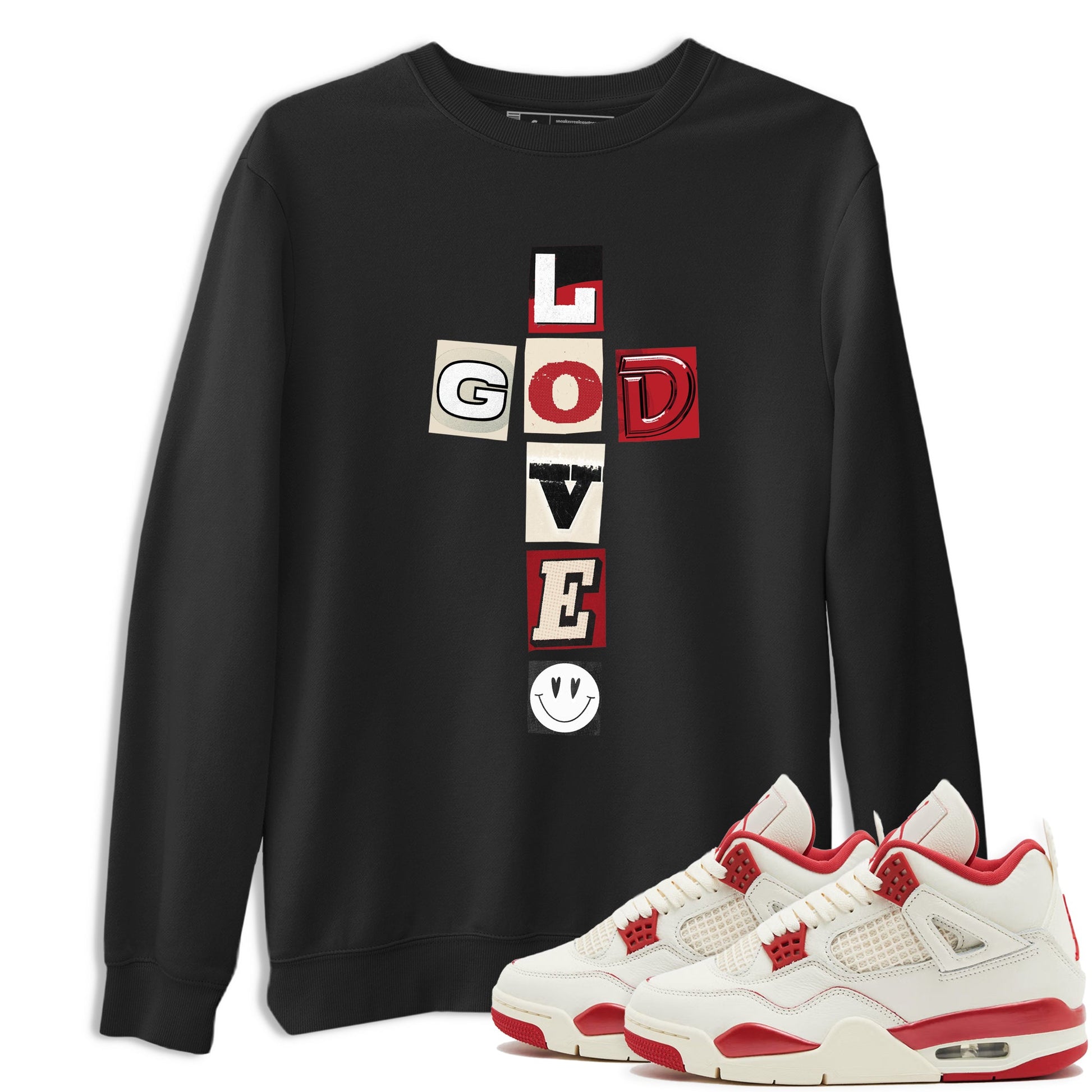 Best Sneakerfits graphic tee – Perfect Valentine's Day outfits to match Air Jordan 4 Valentines Day – God Love Tee Black 1
