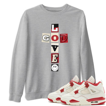 Best Sneakerfits graphic tee – Perfect Valentine's Day outfits to match Air Jordan 4 Valentines Day – God Love Tee Heather Grey 1