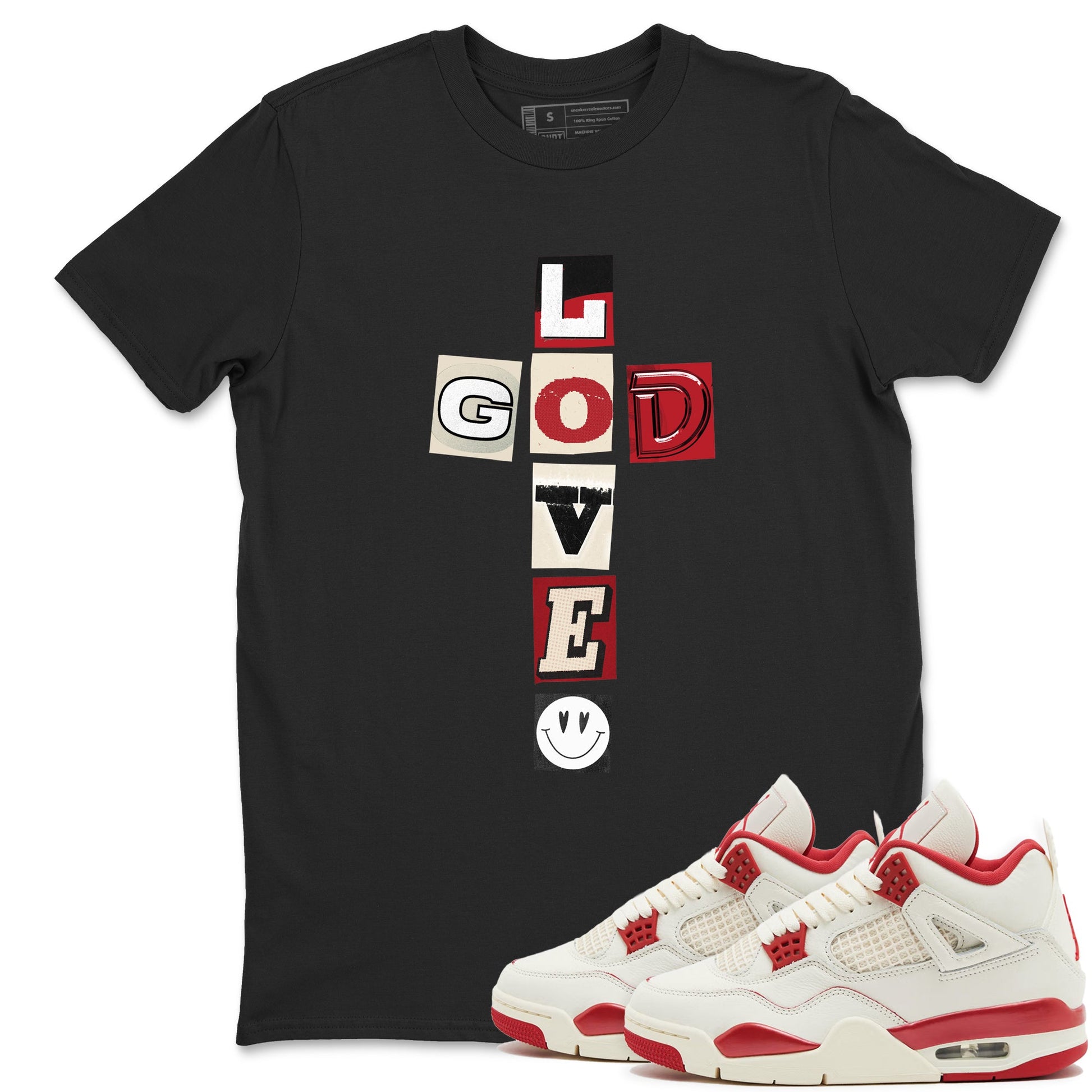 Best Sneakerfits graphic tee – Perfect Valentine's Day outfits to match Air Jordan 4 Valentines Day – God Love Tee Black 1