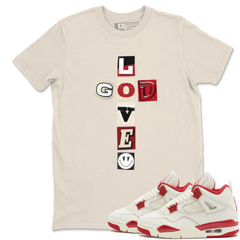 Best Sneakerfits graphic tee – Perfect Valentine's Day outfits to match Air Jordan 4 Valentines Day – God Love Tee Natural 1