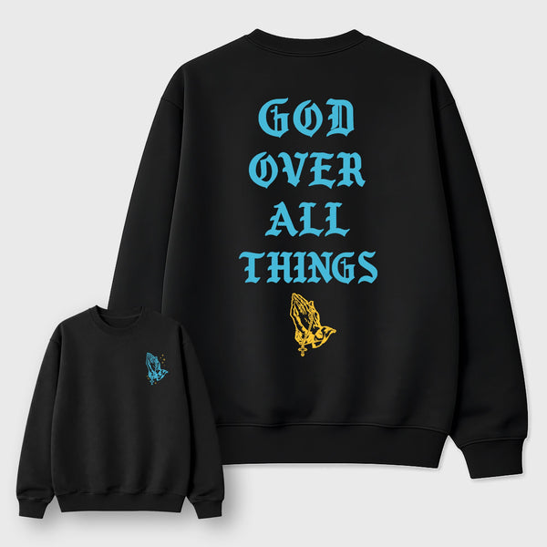 God Over All Things sneaker match t-shirt styled to complete your fit with the 11s Gamma sneakers, shown in Black.