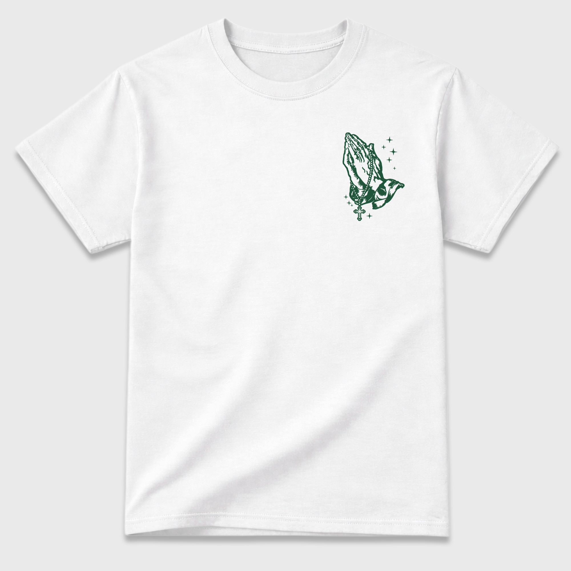 God Over All Things White Graphic T-Shirt - 3, sneaker matching shirt designed to pair with Air Jordan 12 Bucks sneakers for a coordinated streetwear outfit.
