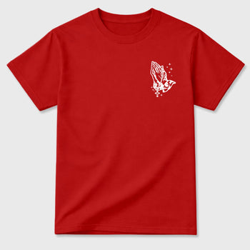 God Over All Things sneaker match t-shirt styled to complete your fit with the 13s Chicago sneakers, shown in Red.