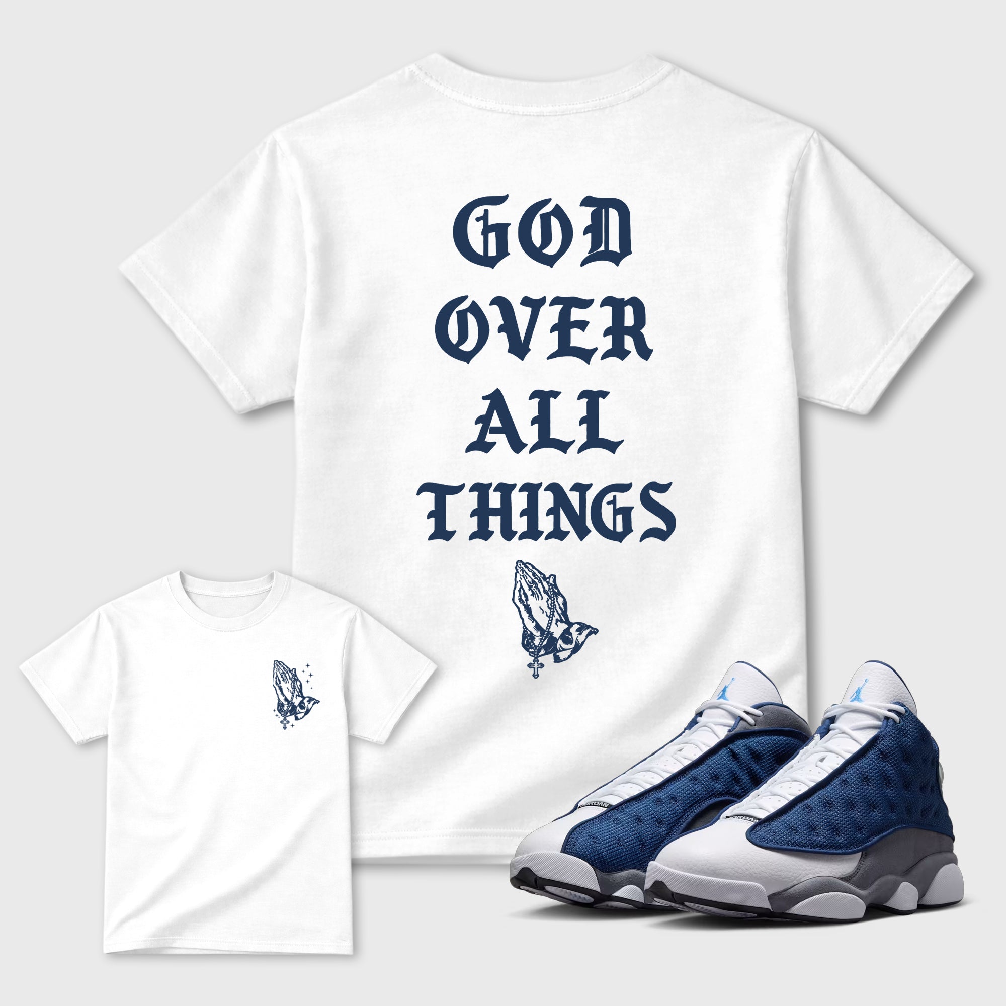 God Over All Things Graphic T-Shirt featuring original streetwear artwork designed to match the . White Graphic T-Shirt.