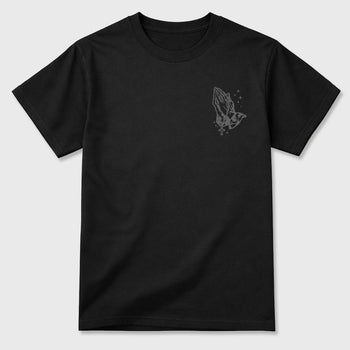 God Over All Things sneaker match t-shirt styled to complete your fit with the 5s Wolf Grey sneakers, shown in Black.