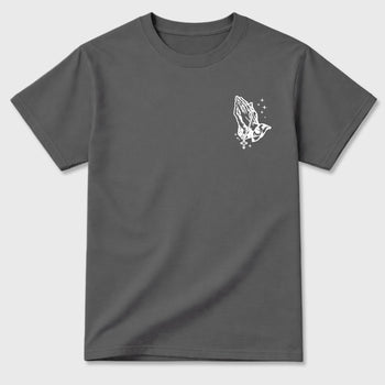 God Over All Things sneaker match t-shirt styled to complete your fit with the 5s Wolf Grey sneakers, shown in Cool Grey.
