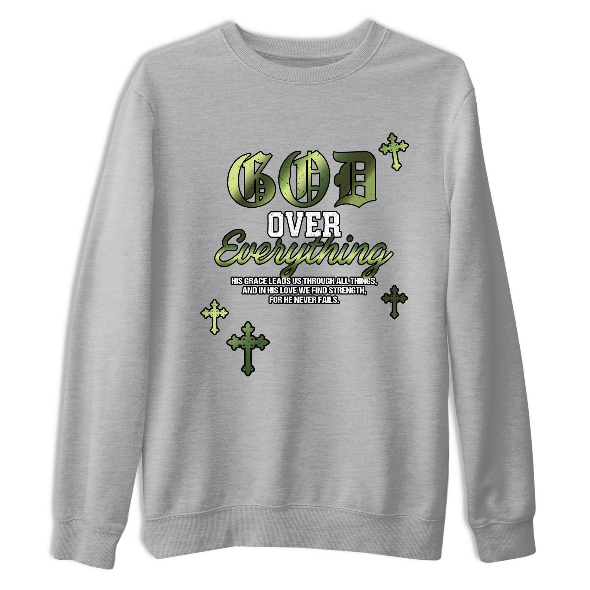 Best Christmas gifts for sneakerheads - Sneaker Tees To Match Air Foamposite One Pine Green Sneakers – God Over Everything Tee Heather Grey 2