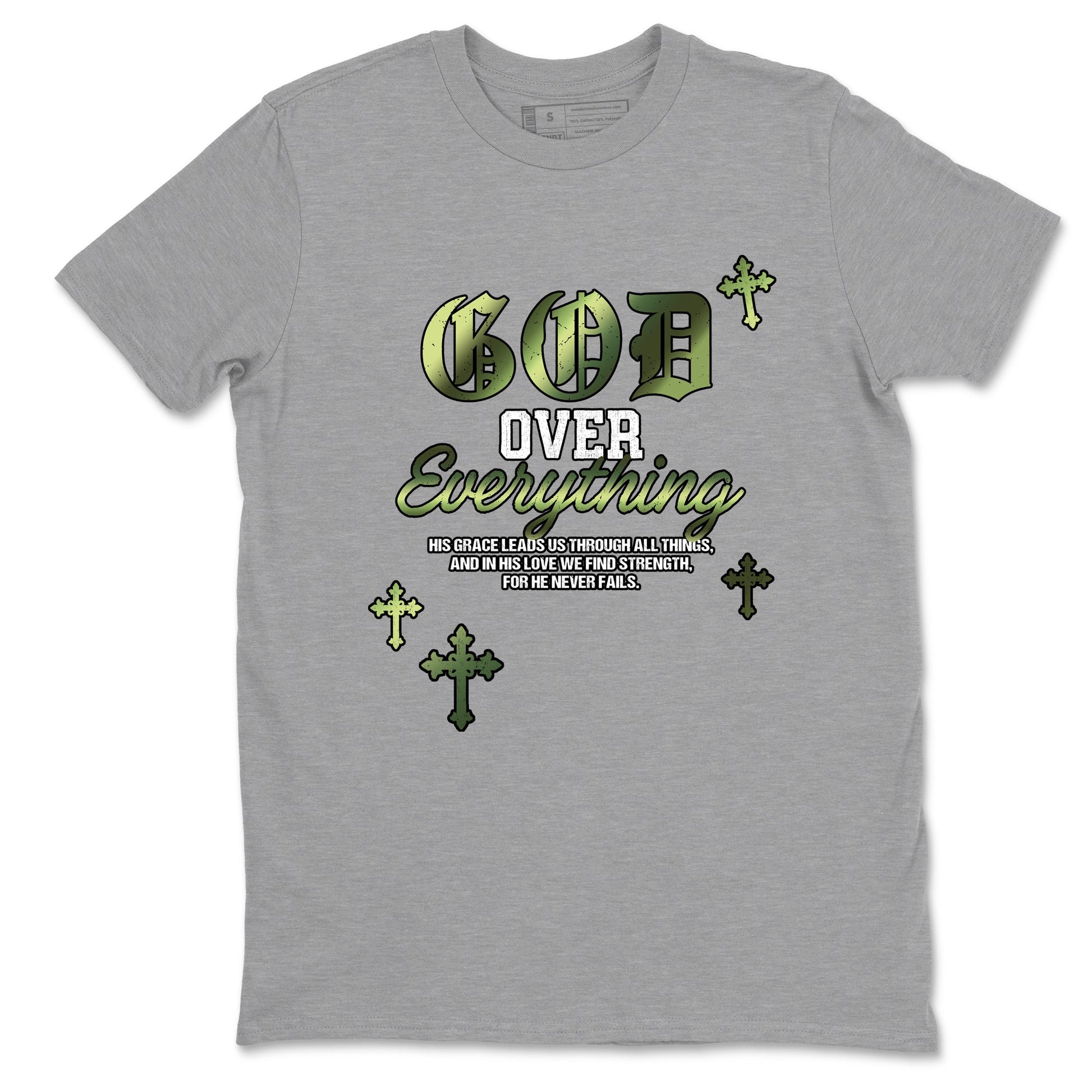 Best Christmas gifts for sneakerheads - Sneaker Tees To Match Air Foamposite One Pine Green Sneakers – God Over Everything Tee Heather Grey 2