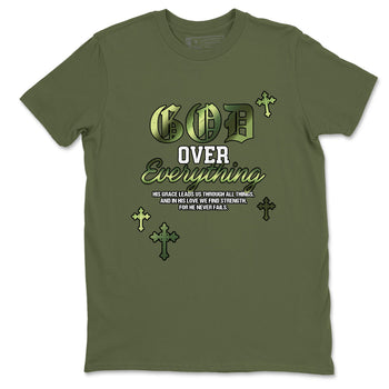 Best Christmas gifts for sneakerheads - Sneaker Tees To Match Air Foamposite One Pine Green Sneakers – God Over Everything Tee Military Green 2