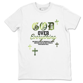 Best Christmas gifts for sneakerheads - Sneaker Tees To Match Air Foamposite One Pine Green Sneakers – God Over Everything Tee White 2