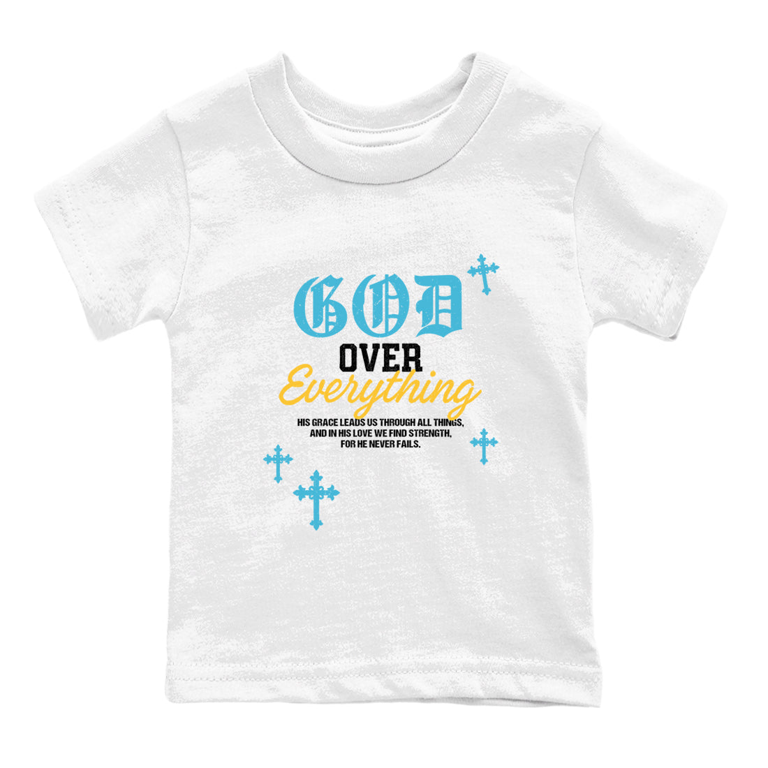 Sneaker match tees – Sneaker Tees To Match Air Jordan 11 Gamma Shoes – God Over Everything Kids T-Shirt White 2